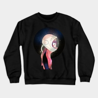 Girl Astronaut Drawing - Space Lover Crewneck Sweatshirt